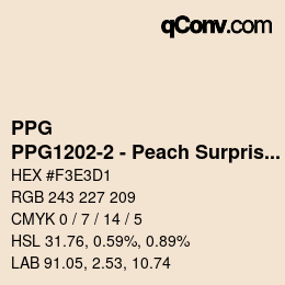カラーコード: PPG - PPG1202-2 - Peach Surprise | qconv.com