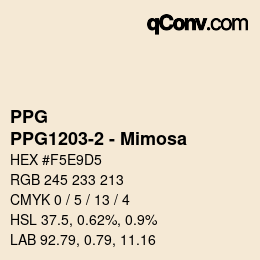 カラーコード: PPG - PPG1203-2 - Mimosa | qconv.com