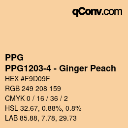 Color code: PPG - PPG1203-4 - Ginger Peach | qconv.com