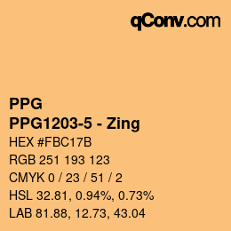 Color code: PPG - PPG1203-5 - Zing | qconv.com