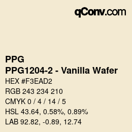Color code: PPG - PPG1204-2 - Vanilla Wafer | qconv.com