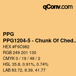 カラーコード: PPG - PPG1204-5 - Chunk Of Cheddar | qconv.com