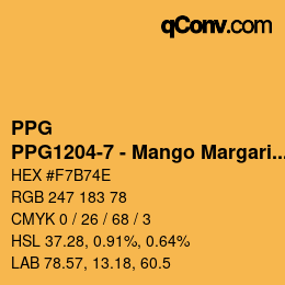 Color code: PPG - PPG1204-7 - Mango Margarita | qconv.com