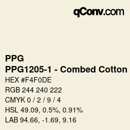 Color code: PPG - PPG1205-1 - Combed Cotton | qconv.com