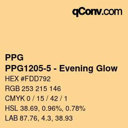 Color code: PPG - PPG1205-5 - Evening Glow | qconv.com