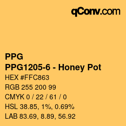 カラーコード: PPG - PPG1205-6 - Honey Pot | qconv.com