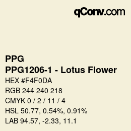 Código de color: PPG - PPG1206-1 - Lotus Flower | qconv.com