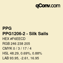 Farbcode: PPG - PPG1206-2 - Silk Sails | qconv.com