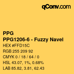 Color code: PPG - PPG1206-6 - Fuzzy Navel | qconv.com