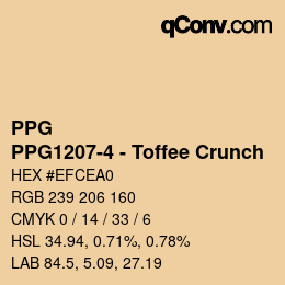 Color code: PPG - PPG1207-4 - Toffee Crunch | qconv.com