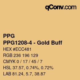 Color code: PPG - PPG1208-4 - Gold Buff | qconv.com