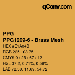 Color code: PPG - PPG1209-6 - Brass Mesh | qconv.com