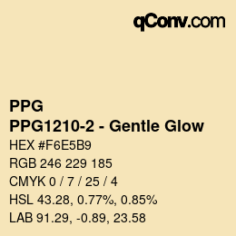 カラーコード: PPG - PPG1210-2 - Gentle Glow | qconv.com