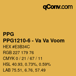 カラーコード: PPG - PPG1210-6 - Va Va Voom | qconv.com