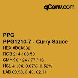 Color code: PPG - PPG1210-7 - Curry Sauce | qconv.com