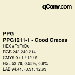 カラーコード: PPG - PPG1211-1 - Good Graces | qconv.com