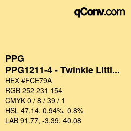 Código de color: PPG - PPG1211-4 - Twinkle Little Star | qconv.com
