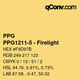 カラーコード: PPG - PPG1211-5 - Firelight | qconv.com