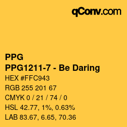 カラーコード: PPG - PPG1211-7 - Be Daring | qconv.com