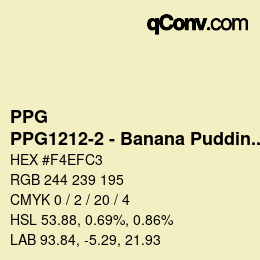 Code couleur: PPG - PPG1212-2 - Banana Pudding | qconv.com