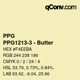Color code: PPG - PPG1213-3 - Butter | qconv.com