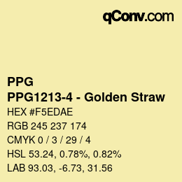 Color code: PPG - PPG1213-4 - Golden Straw | qconv.com