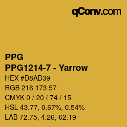 Color code: PPG - PPG1214-7 - Yarrow | qconv.com