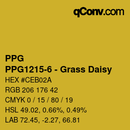Color code: PPG - PPG1215-6 - Grass Daisy | qconv.com