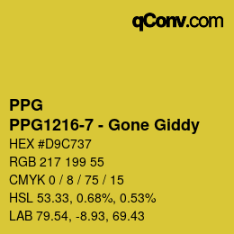 カラーコード: PPG - PPG1216-7 - Gone Giddy | qconv.com