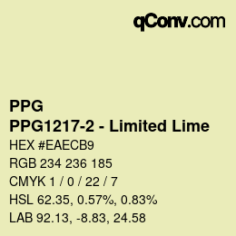 Color code: PPG - PPG1217-2 - Limited Lime | qconv.com