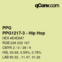 カラーコード: PPG - PPG1217-3 - Hip Hop | qconv.com