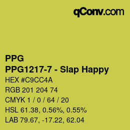 Color code: PPG - PPG1217-7 - Slap Happy | qconv.com