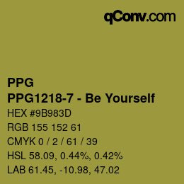 Color code: PPG - PPG1218-7 - Be Yourself | qconv.com