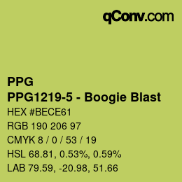 カラーコード: PPG - PPG1219-5 - Boogie Blast | qconv.com