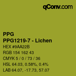 Color code: PPG - PPG1219-7 - Lichen | qconv.com