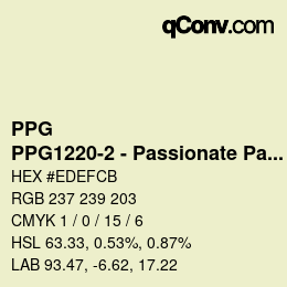 Farbcode: PPG - PPG1220-2 - Passionate Pause | qconv.com