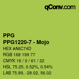 Código de color: PPG - PPG1220-7 - Mojo | qconv.com