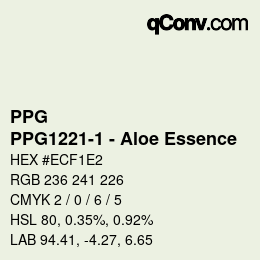 Color code: PPG - PPG1221-1 - Aloe Essence | qconv.com