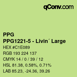 カラーコード: PPG - PPG1221-5 - Livin´ Large | qconv.com