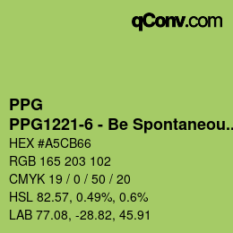 Color code: PPG - PPG1221-6 - Be Spontaneous | qconv.com