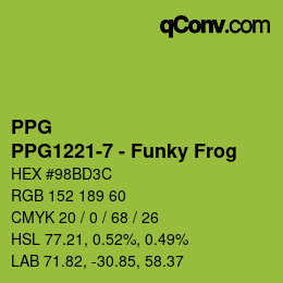 Color code: PPG - PPG1221-7 - Funky Frog | qconv.com