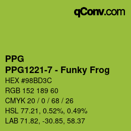 カラーコード: PPG - PPG1221-7 - Funky Frog | qconv.com