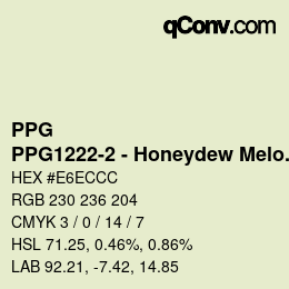 Farbcode: PPG - PPG1222-2 - Honeydew Melon | qconv.com
