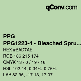 Color code: PPG - PPG1223-4 - Bleached Spruce | qconv.com