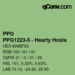 カラーコード: PPG - PPG1223-5 - Hearty Hosta | qconv.com