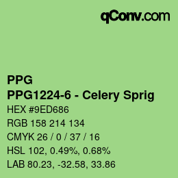 Código de color: PPG - PPG1224-6 - Celery Sprig | qconv.com