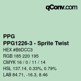 Código de color: PPG - PPG1226-3 - Sprite Twist | qconv.com