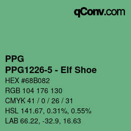 カラーコード: PPG - PPG1226-5 - Elf Shoe | qconv.com