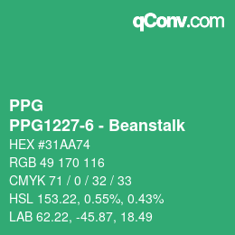 Color code: PPG - PPG1227-6 - Beanstalk | qconv.com