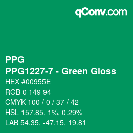 Color code: PPG - PPG1227-7 - Green Gloss | qconv.com